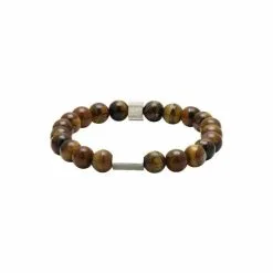 Bracelet Rochet Zen En Acier Et Oeil De Tigre 8mm