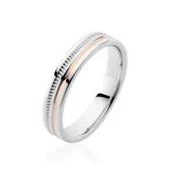 Histoire D'Or Alliance Viktorina Ruban Plat Or Bicolore