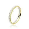 Histoire D'Or Alliance Multi Facettes Diamantee Demi Jonc Classique Or Bicolore