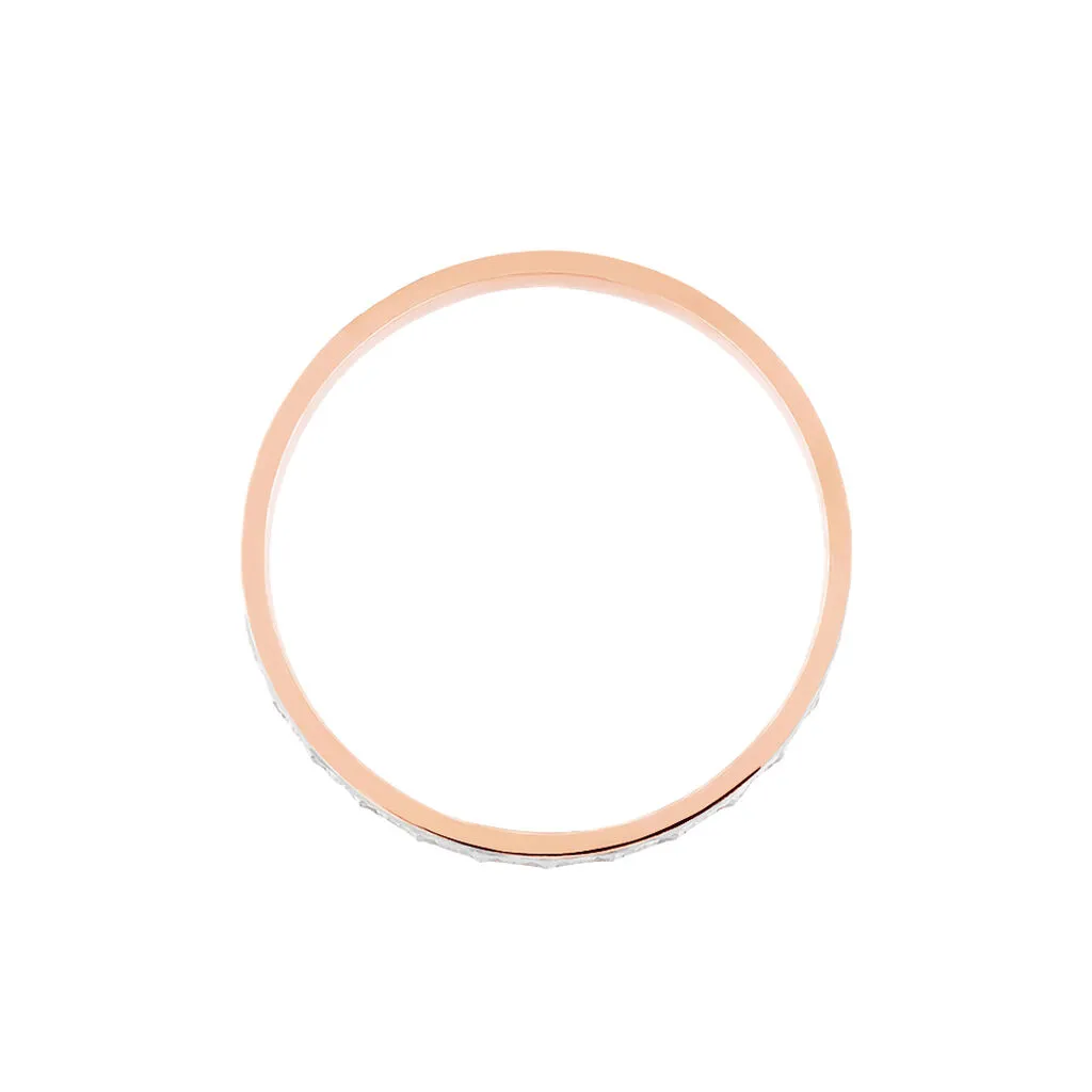 Histoire D'Or Alliance Fantaisie Diamantee Ruban Plat Or Bicolore – Image 3