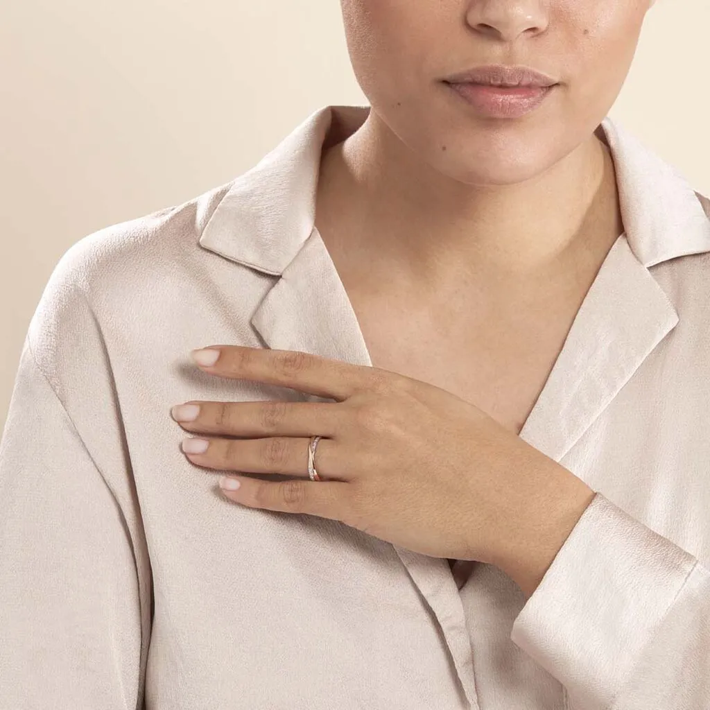 Histoire D'Or Alliance Hermana Ruban Plat Or Bicolore – Image 4