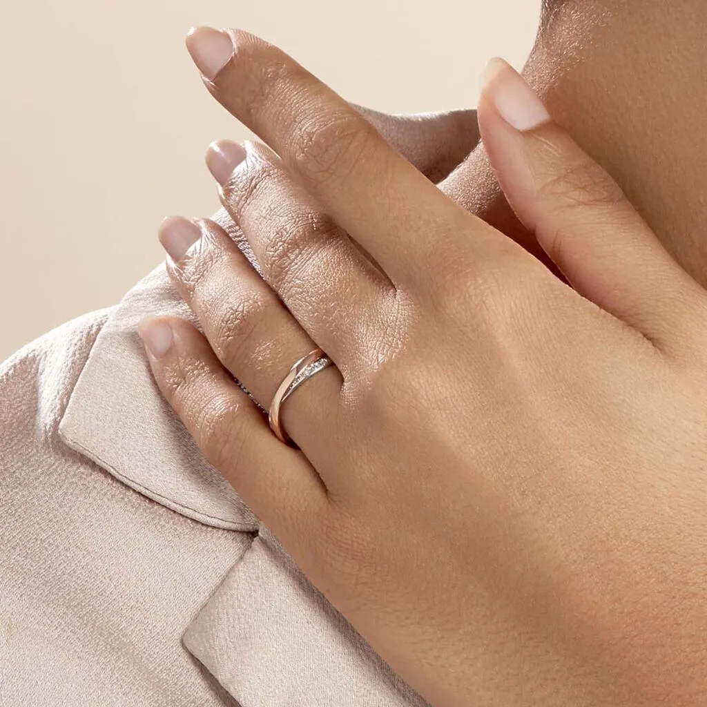 Histoire D'Or Alliance Hermana Ruban Plat Or Bicolore – Image 5