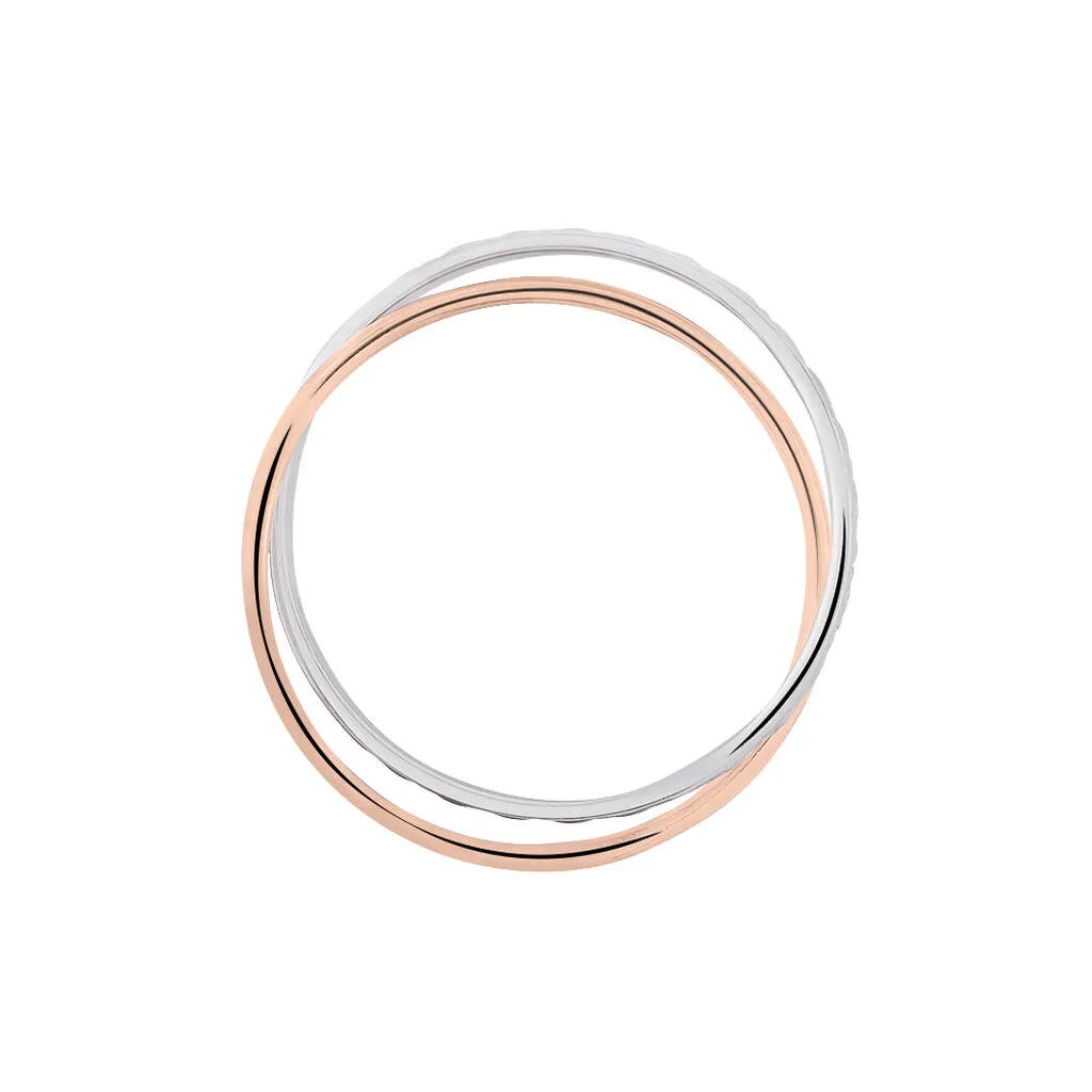 Histoire D'Or Alliance Hermana Ruban Plat Or Bicolore – Image 3