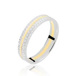 Histoire D'Or Alliance Rozella Ruban Plat Or Bicolore