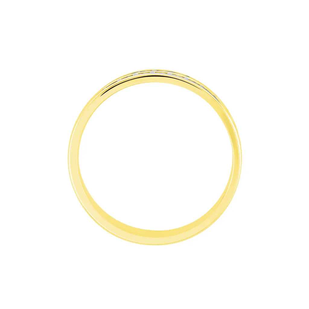Histoire D'Or Alliance Clarisse 2 Rangs Diamantee Ruban Plat Or Bicolore – Image 3