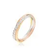 Histoire D'Or Alliance Entrelacee Diamantee Ruban Plat Or Tricolore