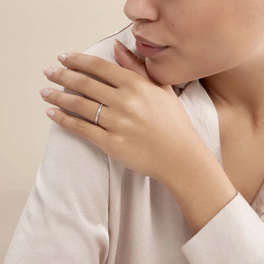 Histoire D'Or Alliance Laurie Demi-tour Or Blanc Diamant – Image 4