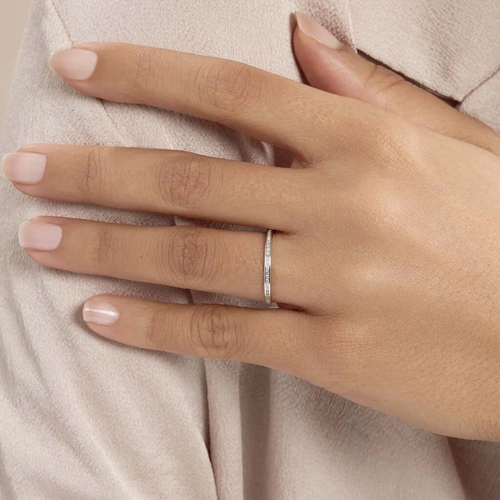 Histoire D'Or Alliance Laurie Demi-tour Or Blanc Diamant – Image 5