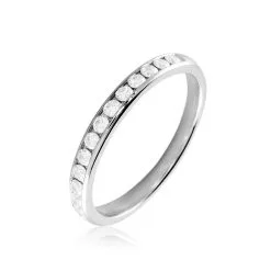 Histoire D'Or Alliance Laurie Demi-tour Or Blanc Diamant