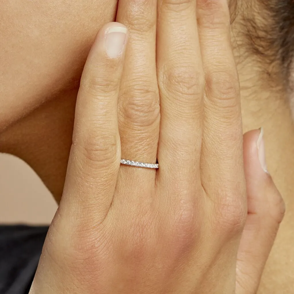 Histoire D'Or Alliance Lauralee Tour Complet Or Blanc Diamant – Image 6