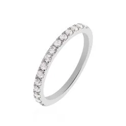 Histoire D'Or Alliance Lauralee Demi-tour Or Blanc Diamant