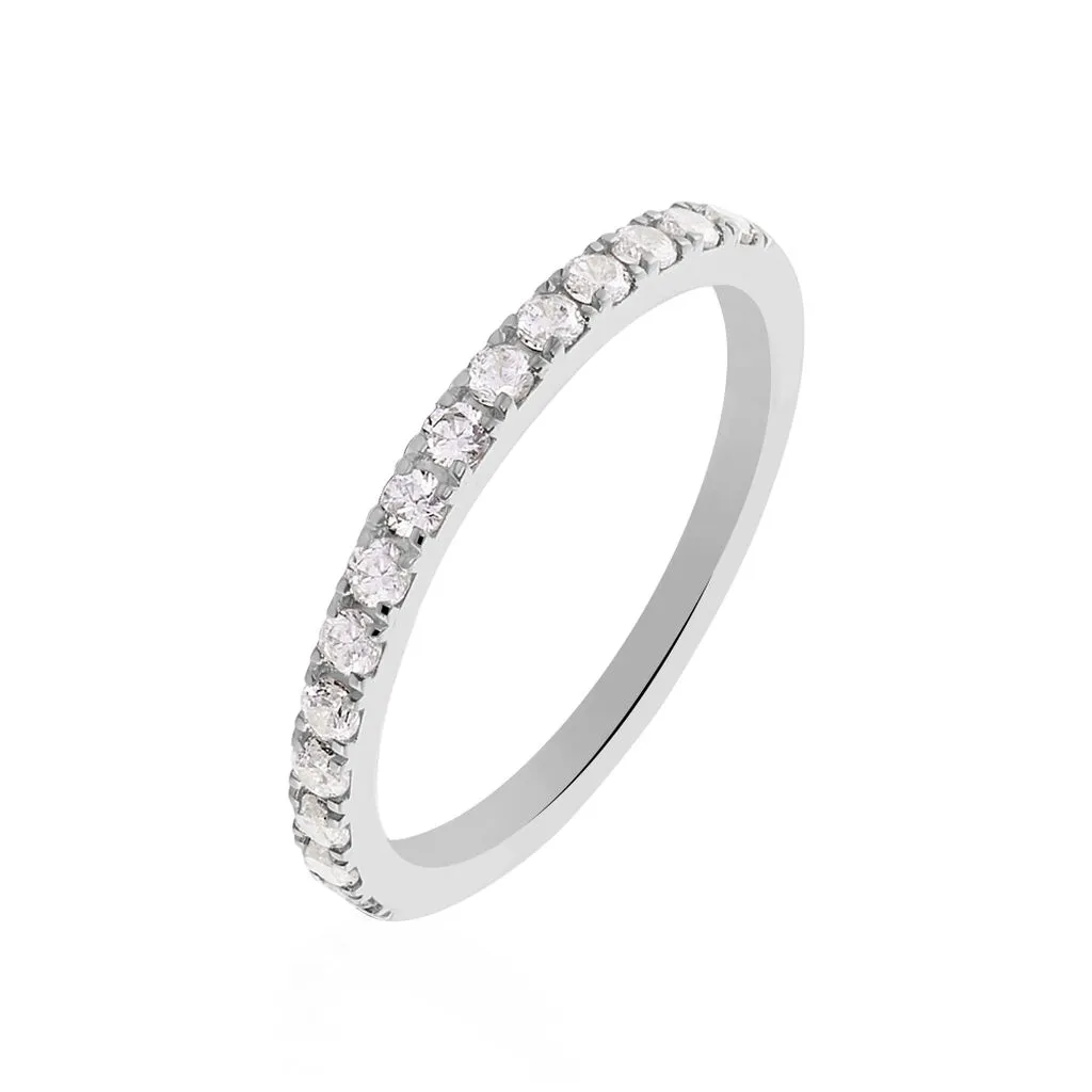 Histoire D'Or Alliance Lauralee Demi-tour Or Blanc Diamant