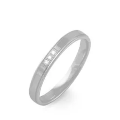 Histoire D'Or Alliance Serti Grains Or Blanc Diamant