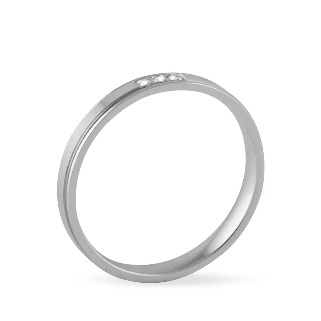 Histoire D'Or Alliance Serti Grains Or Blanc Diamant – Image 2