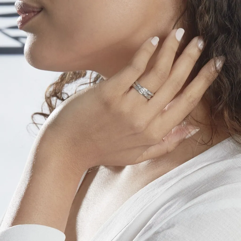 Histoire D'Or Alliance Bertina Demi Jonc Classique Or Blanc – Image 5