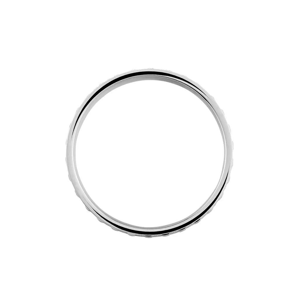 Histoire D'Or Alliance Satine Diamantee Ruban Plat Or Blanc – Image 3