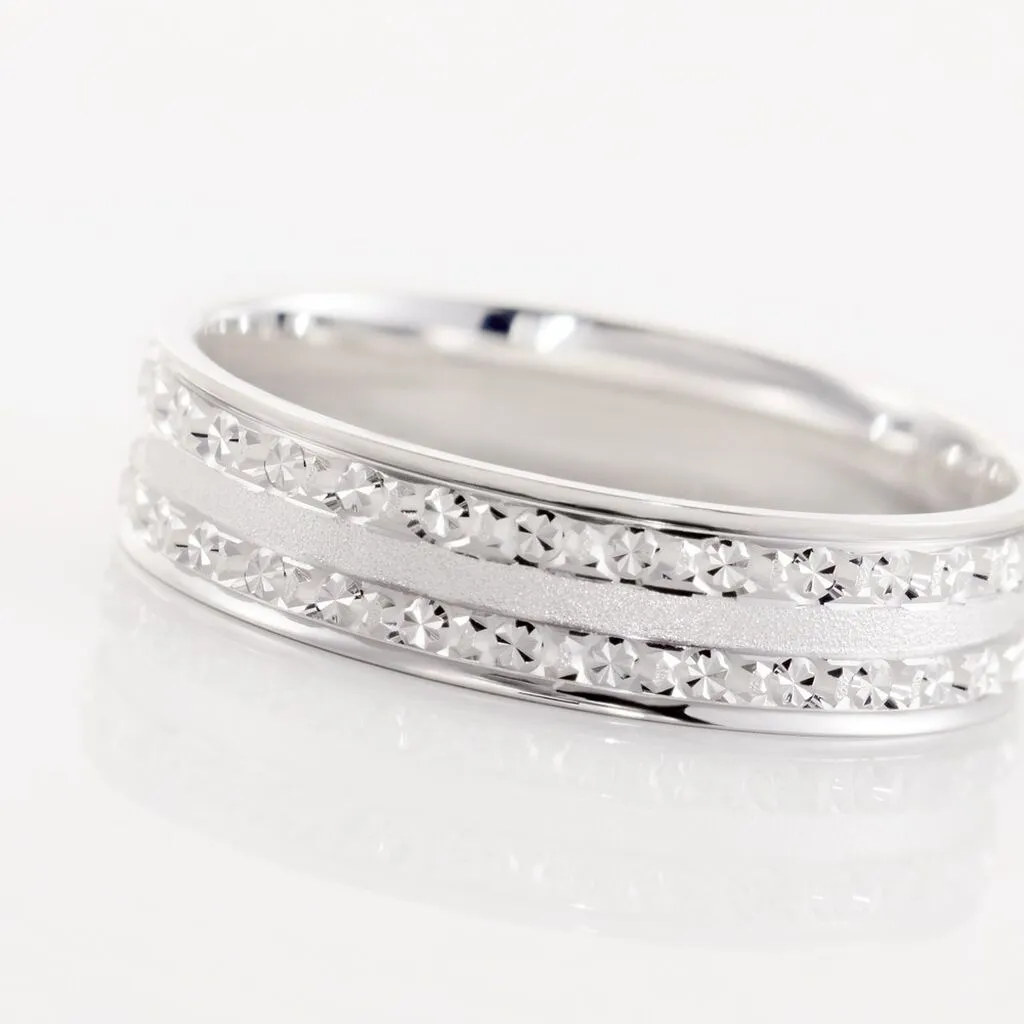 Histoire D'Or Alliance Satine Diamantee Ruban Plat Or Blanc – Image 4