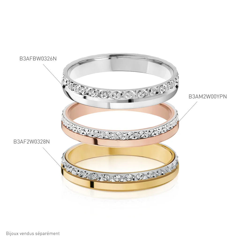 Histoire D'Or Alliance Fantaisie Diamantee Ruban Plat Or Blanc – Image 3