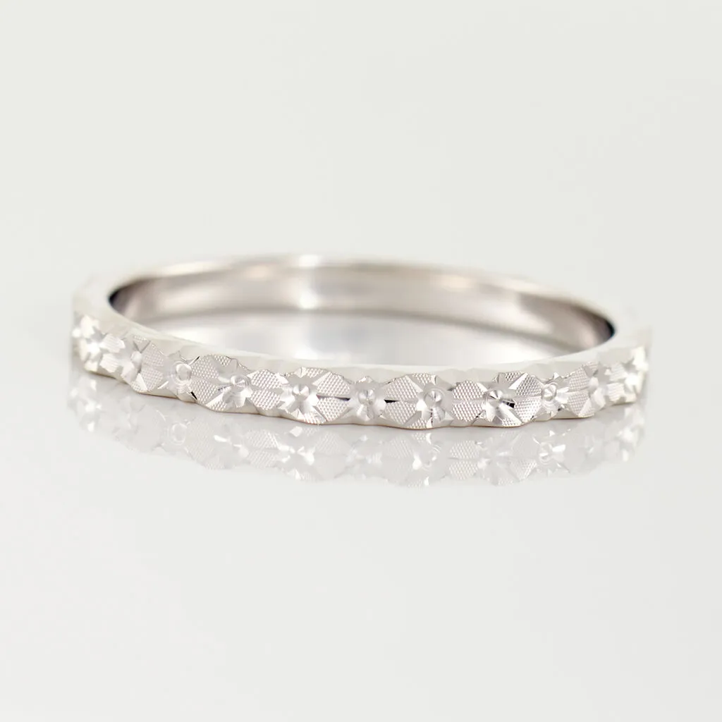 Histoire D'Or Alliance Marziale Ruban Plat Or Blanc – Image 4