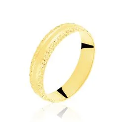 Histoire D'Or Alliance June 2 Rangs Diamantee Ruban Plat Or Jaune