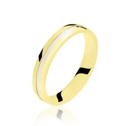 Histoire D'Or Alliance Jodelle Ruban Plat Or Bicolore