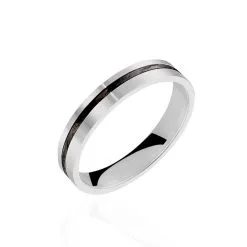 Histoire D'Or Alliance Telio Ruban Plat Or Blanc