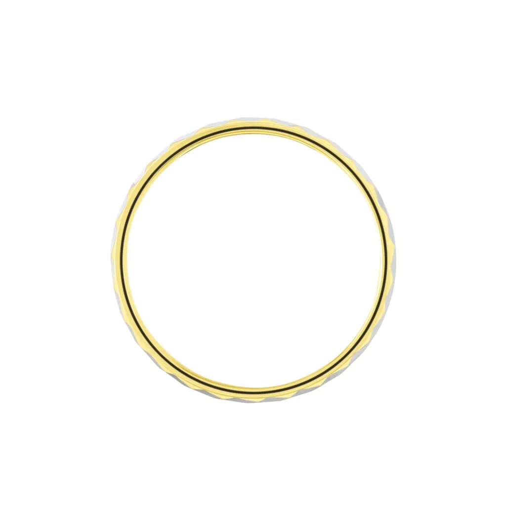 Histoire D'Or Alliance Epi Fantaisie Ruban Plat Or Bicolore – Image 3