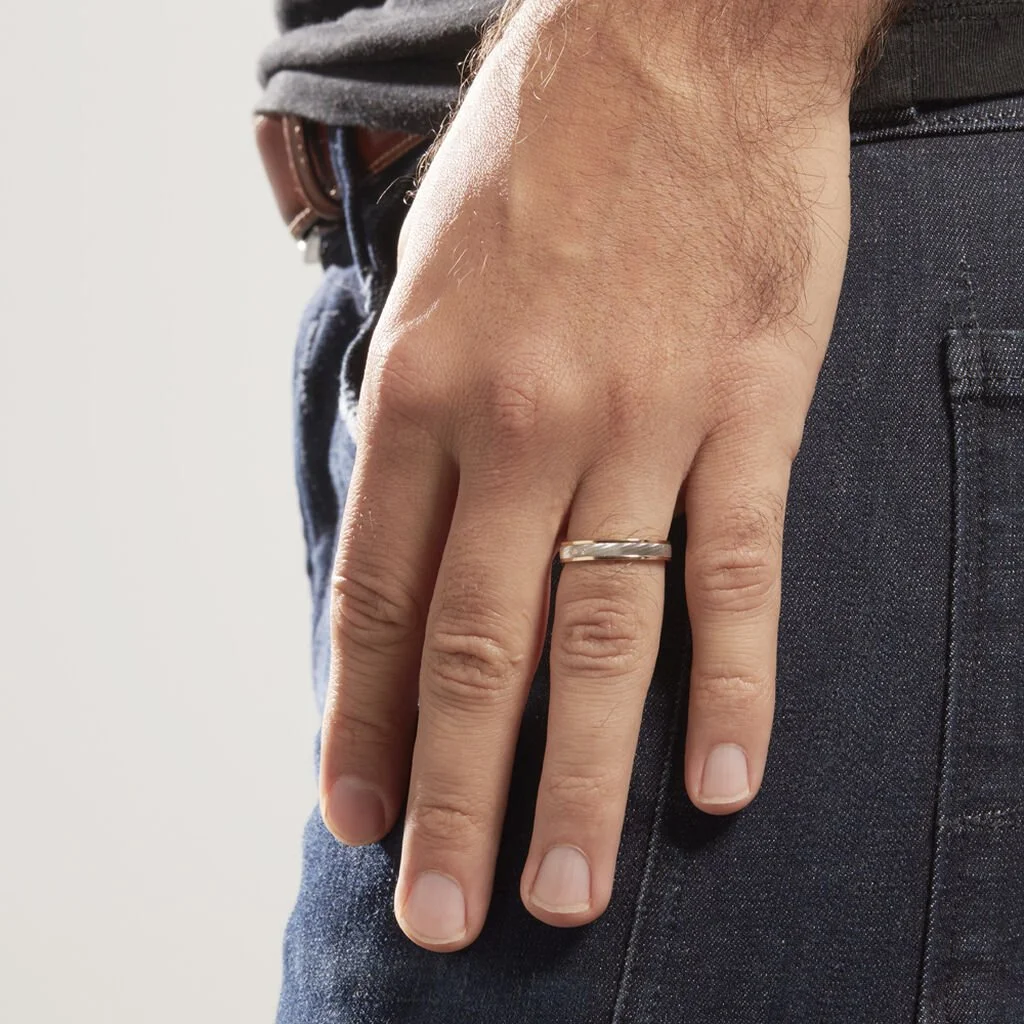 Histoire D'Or Alliance Effet Mat Ruban Plat Or Bicolore – Image 6