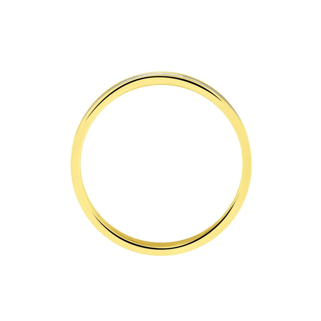 Histoire D'Or Alliance Effet Mat Ruban Plat Or Bicolore – Image 3