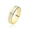 Histoire D'Or Alliance Givree Ruban Plat Or Bicolore