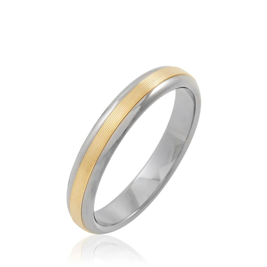 Histoire D'Or Alliance Len Demi Jonc Classique Or Bicolore