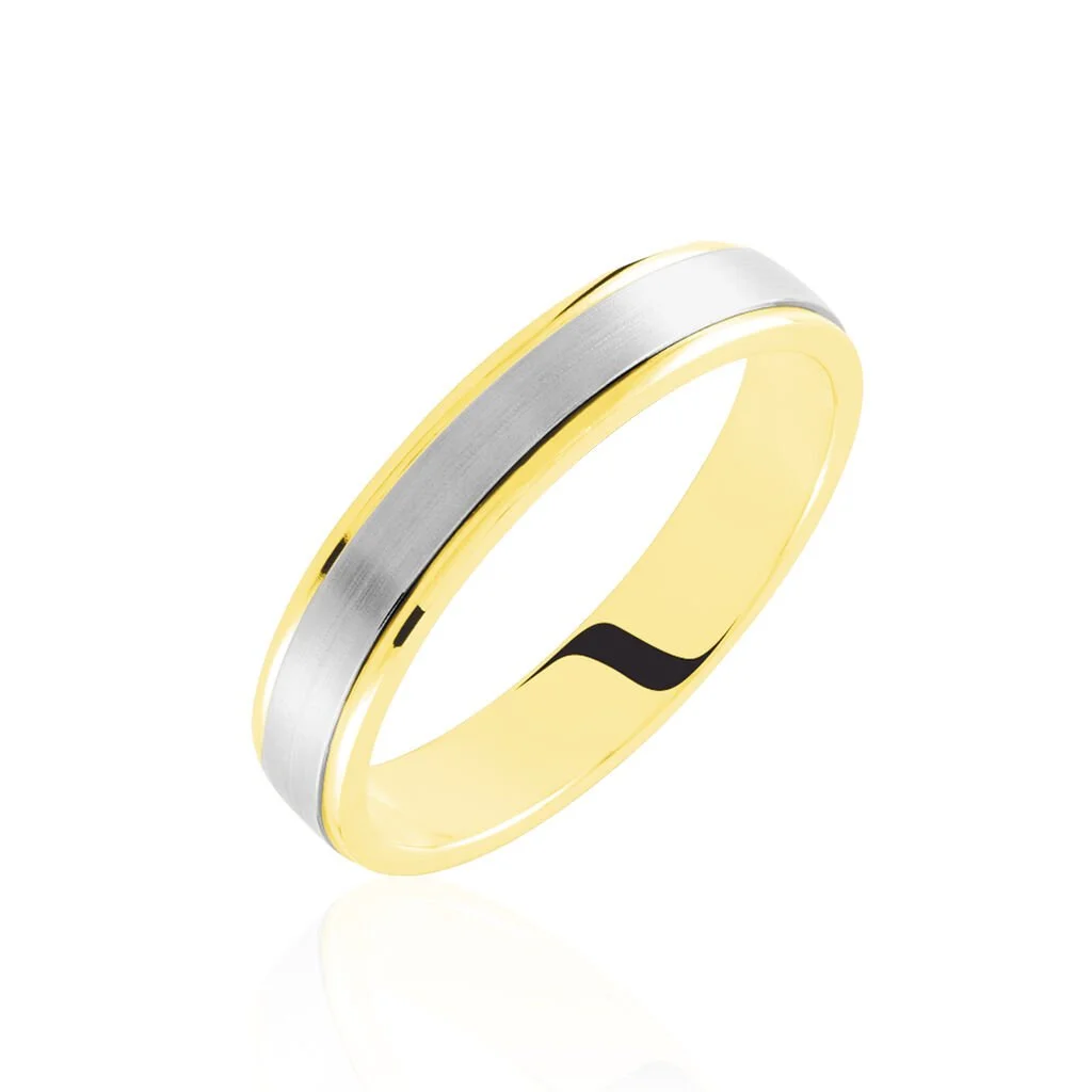 Histoire D'Or Alliance Markei Ruban Plat Or Bicolore