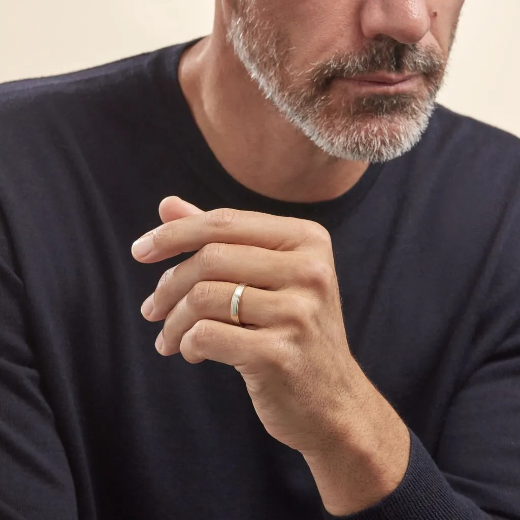 Histoire D'Or Alliance Markei Ruban Plat Or Bicolore – Image 5