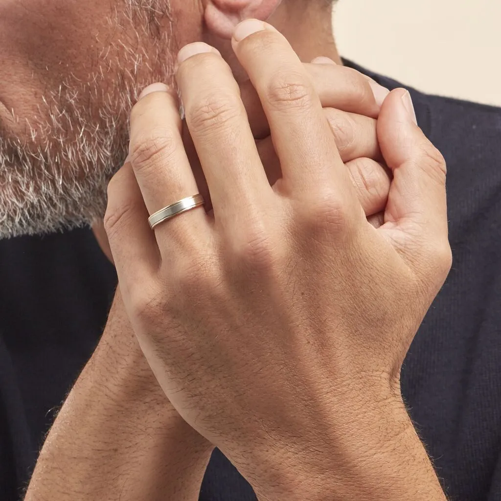 Histoire D'Or Alliance Markei Ruban Plat Or Bicolore – Image 6