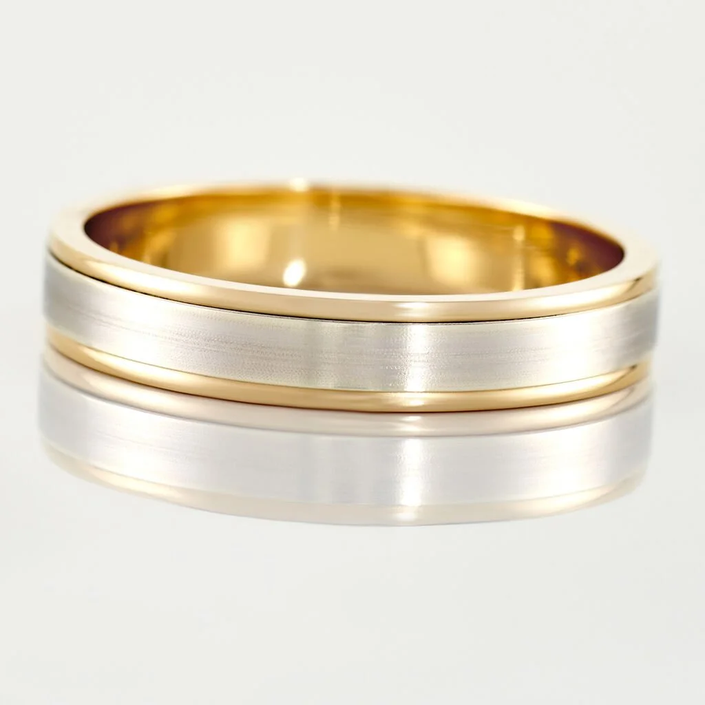 Histoire D'Or Alliance Markei Ruban Plat Or Bicolore – Image 4