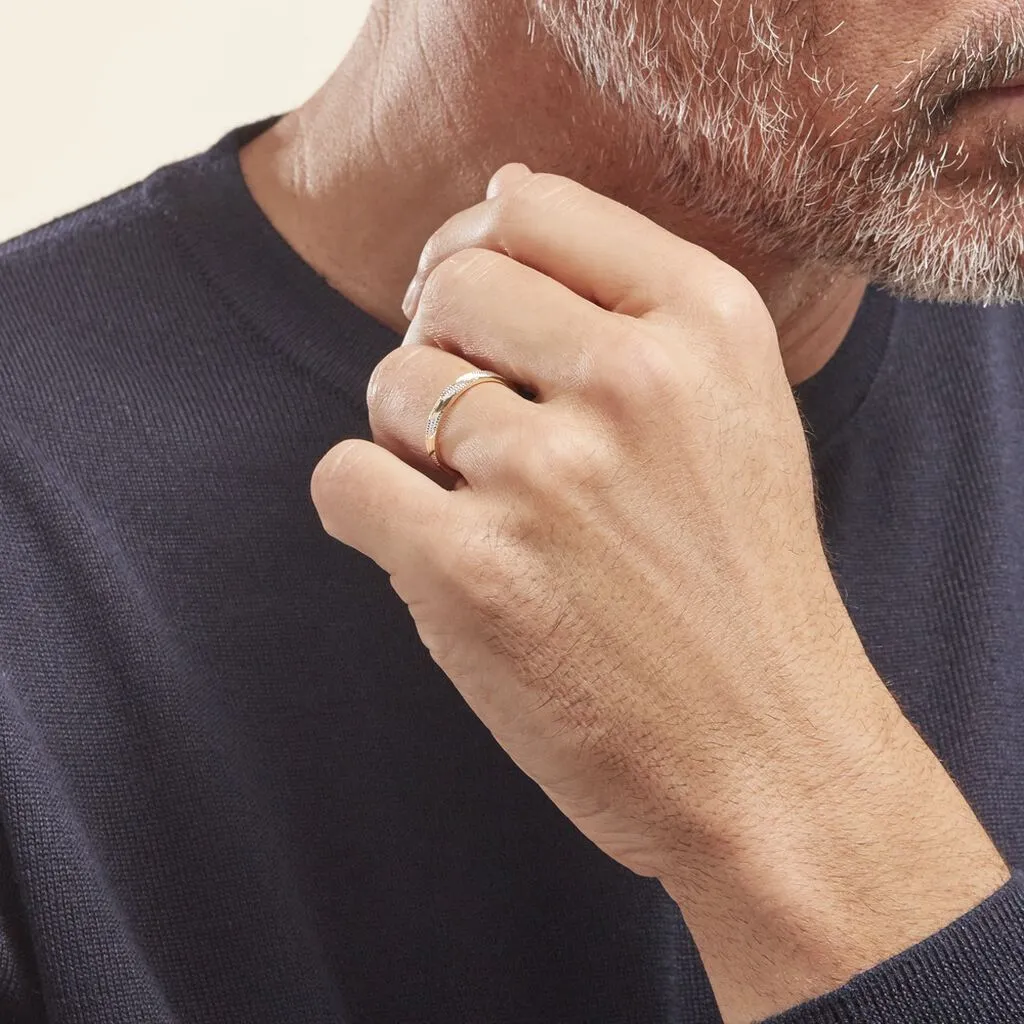 Histoire D'Or Alliance Manig Ruban Plat Or Bicolore – Image 6