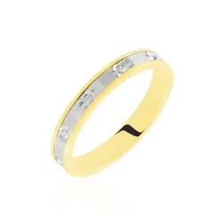 Histoire D'Or Alliance Madin Ruban Plat Or Bicolore