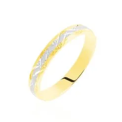 Histoire D'Or Alliance Clotilde Demi Jonc Classique Or Bicolore