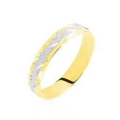 Histoire D'Or Alliance Clotilde Demi Jonc Classique Or Bicolore