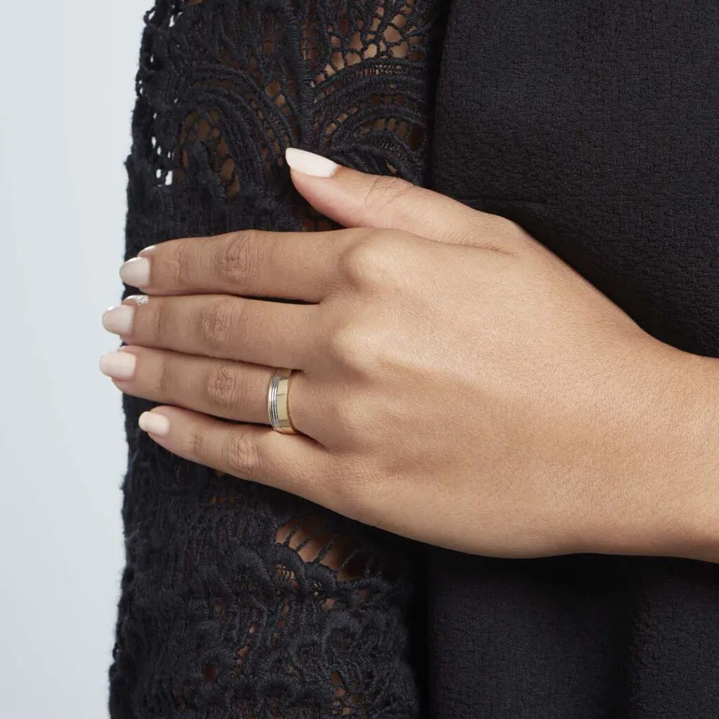 Histoire D'Or Alliance Selvinaz Ruban Plat Or Bicolore – Image 5