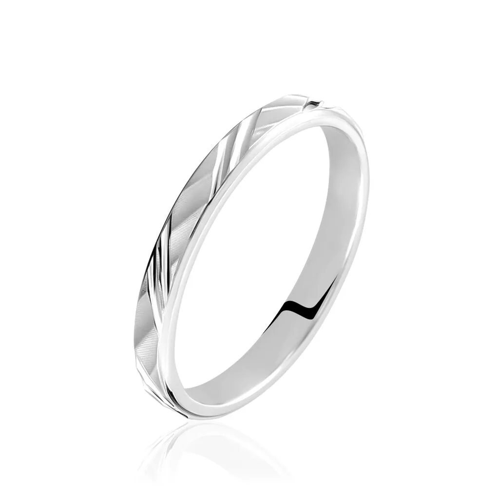 Histoire D'Or Alliance Samiha Ruban Plat Or Blanc