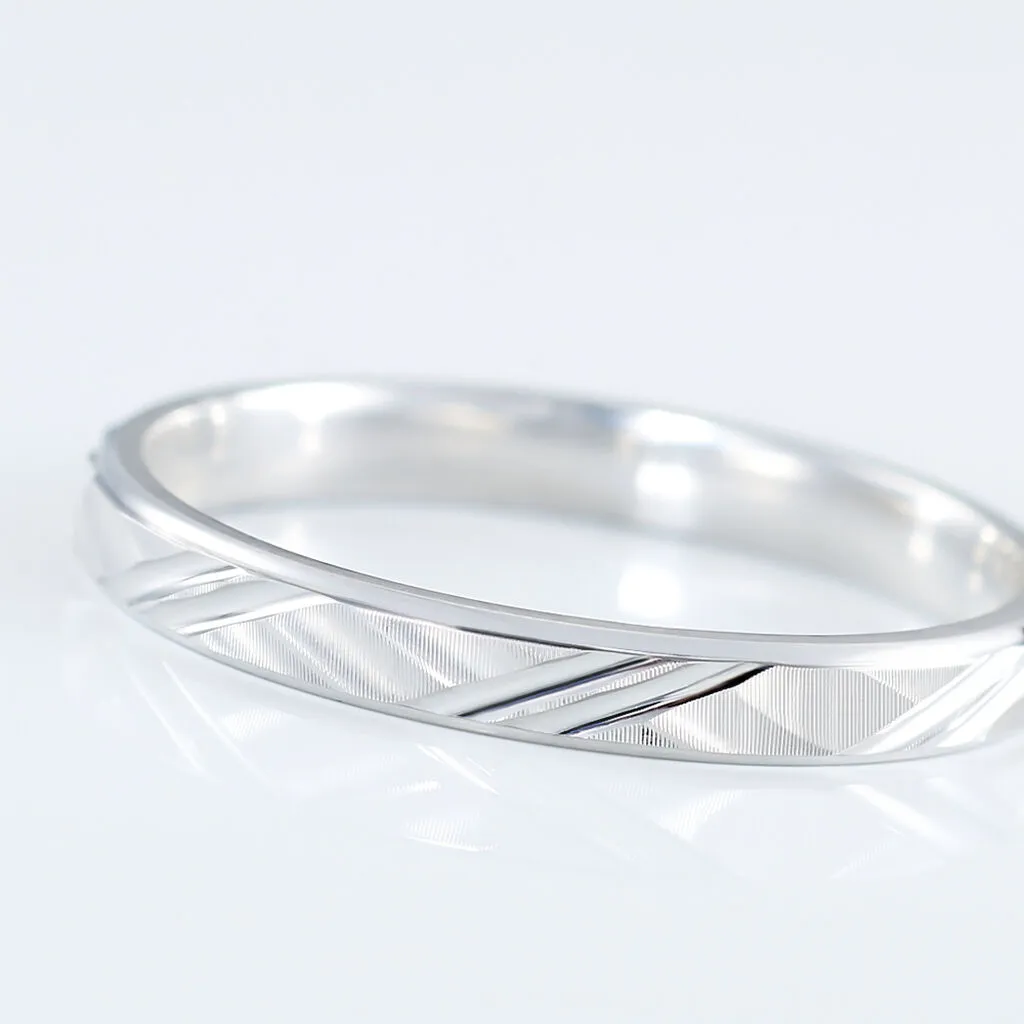 Histoire D'Or Alliance Samiha Ruban Plat Or Blanc – Image 4