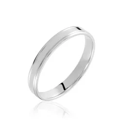 Histoire D'Or Alliance Beatrice Ruban Plat Or Blanc