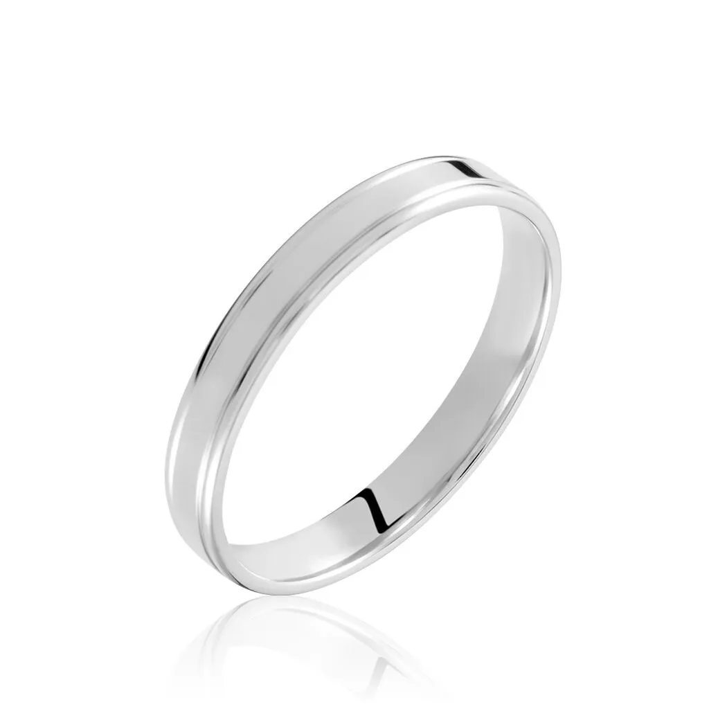Histoire D'Or Alliance Beatrice Ruban Plat Or Blanc