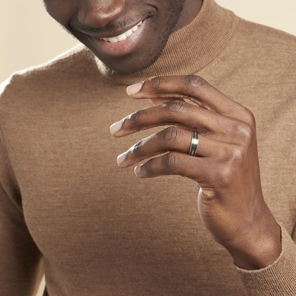 Histoire D'Or Alliance Aquilon Ruban Plat Or Blanc – Image 6