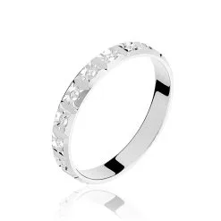 Histoire D'Or Alliance Marya Carree Diamantee Ruban Plat Or Blanc