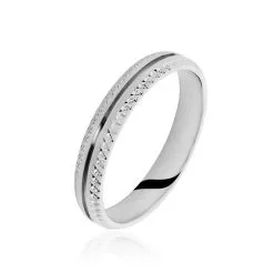 Histoire D'Or Alliance Hesperie Ruban Plat Or Blanc