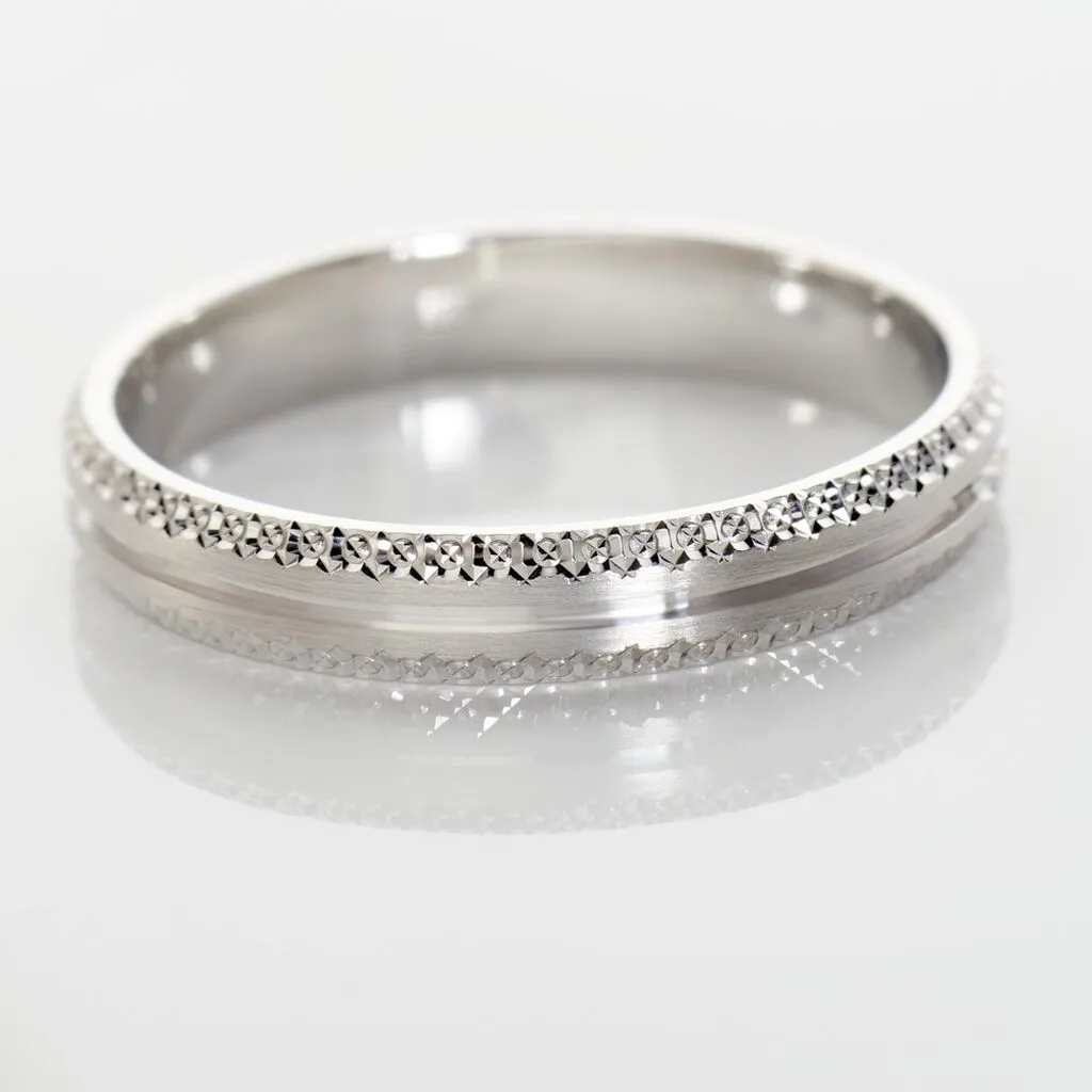 Histoire D'Or Alliance Hesperie Ruban Plat Or Blanc – Image 4