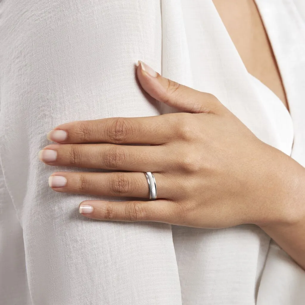 Histoire D'Or Alliance Marwan Ruban Bombé Or Blanc – Image 5