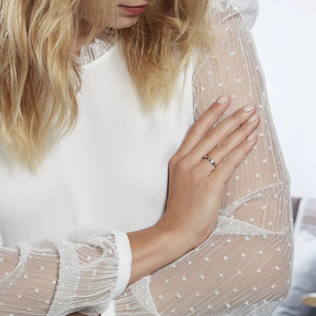 Histoire D'Or Alliance Markel Ruban Plat Or Blanc – Image 5